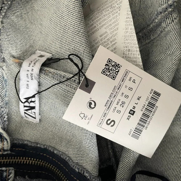 Zara  Denim Strapless 1975 Mini Dress Light Washed Blue NWT Size Small - Picture 5 of 9